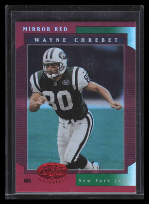 2001 Leaf Certified Materials Mirror Red 100 Wayne Chrebet 71/75