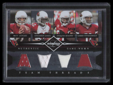 2008 Leaf Limited Team Threads 7 Leinart James Boldin Fitzgerald Jersey 11/100