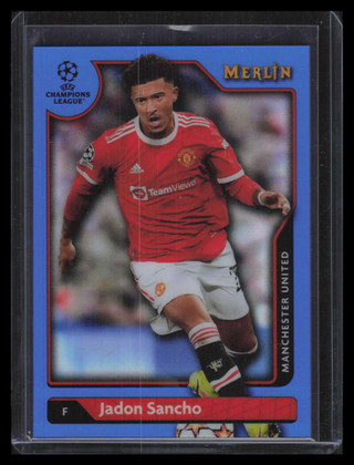 2021-22 Merlin UEFA Champions League Blue Refractor 56 Jadon Sancho 1/75