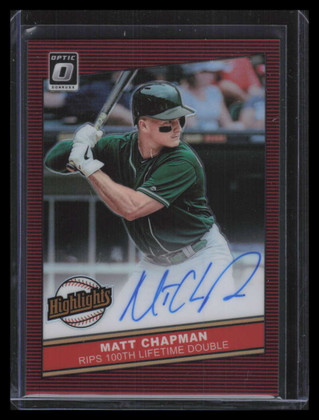 2020 Donruss Optic Highlights Signatures Red 12 Matt Chapman Auto 3/35