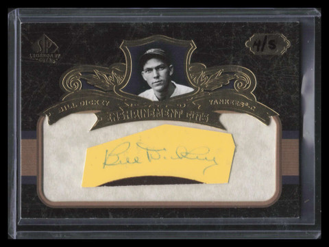 2007 SP Legendary Cuts Enshrinement Cuts BD Bill Dickey Cut Auto 4/5