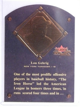 2002 Fleer Fall Classics HOF Plaque Lou Gehrig #D1375/1939 #9