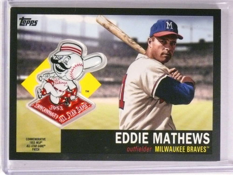 2018 Topps Manufactured All Star Patches Black Eddie Mathews #D58/99