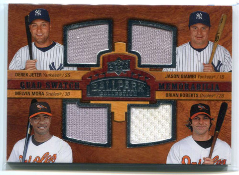 2008 Upper Deck Ballpark Collection 233 Giambi Roberts Mora Jeter Quad Jersey