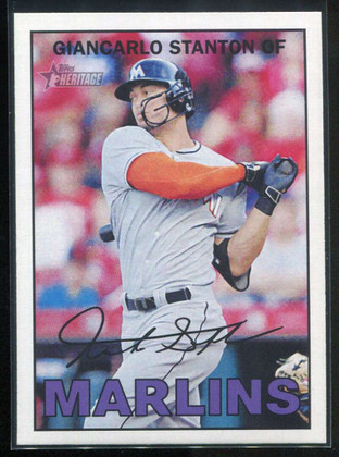 2016 Topps Heritage 322b Giancarlo Stanton Action SP