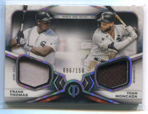 2021 Topps Tribute Player Relics dr2tmo Moncada Frank Thomas Dual Jersey 96/150