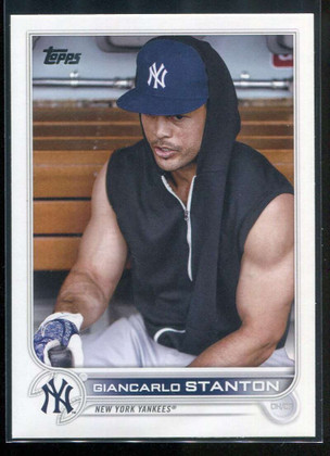 2022 Topps Base Set Photo Variations 650a Giancarlo Stanton Dugout SP