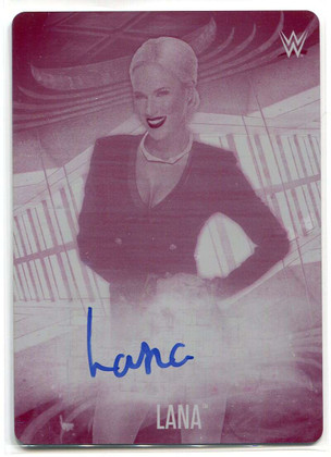 2017 Topps WWE Road to WrestleMania Printing Plate Magenta Lana Auto 1/1