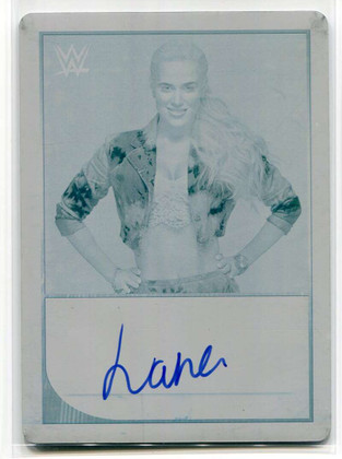 2016 Topps WWE Road to WrestleMania Printing Plate Cyan NNO Lana Auto 1/1