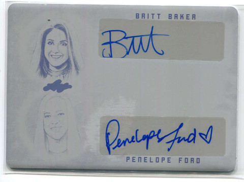 2020 Leaf Ultimate Printing Plate us203 Penelope Ford Britt Baker Dual Auto 1/1