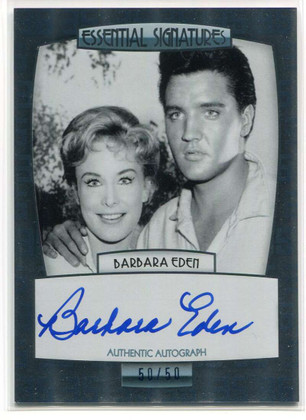 2012 Essential Elvis Autographs Blue ESBE Barbara Eden Auto 50/50