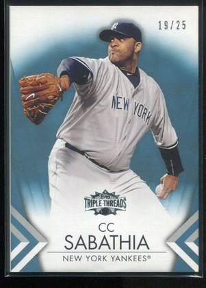 2012 Topps Triple Threads Sapphire 28 CC Sabathia 19/25