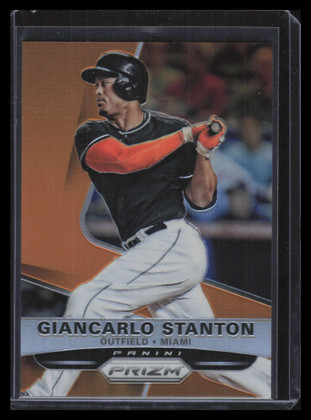 2015 Panini Prizm Prizms Orange Refractor 71 Giancarlo Stanton 9/60