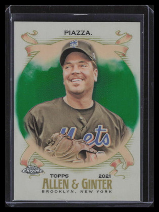 2021 Topps Allen &amp; Ginter Chrome Green Refractor 3 Mike Piazza 34/99