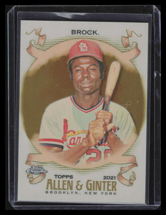 2021 Topps Allen &amp; Ginter Chrome Gold Refractor 144 Lou Brock 29/50
