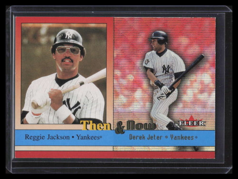 2002 Fleer Then &amp; Now 8 Reggie Jackson Derek Jeter 100/275
