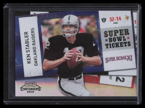 2010 Playoff Contenders Super Bowl Ticket Black 27 Ken Stabler 46/50