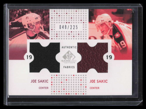 2002-03 SP Game Used Authentic Fabrics CFJS Joe Sakic Dual Jersey 48/225