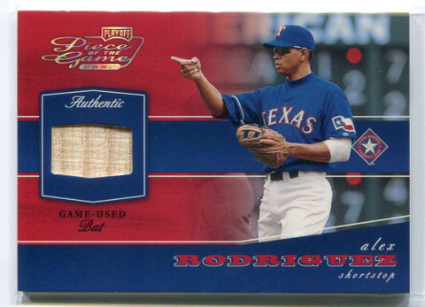 2002 Playoff Piece of the Game Materials Silver 5 Alex Rodriguez Bat 62/100