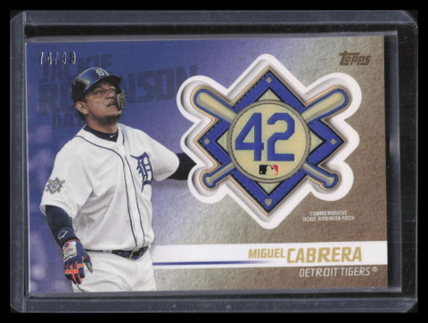 2018 Topps Update Jackie Robinson Gold JPRMG Miguel Cabrera Patch 74/99