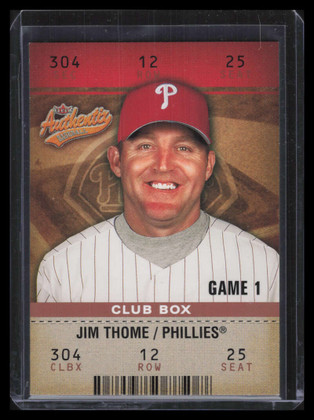 2003 Fleer Authentix Club Box 58 Jim Thome 85/100