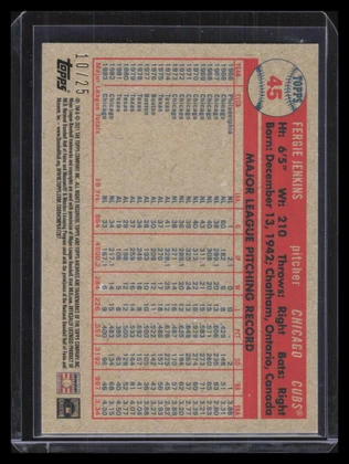 2021 Topps Archives Blue Foil 45 Fergie Jenkins 10/25