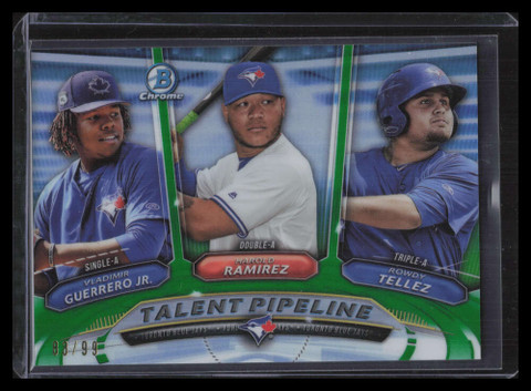 2018 Bowman Chrome Talent Pipeline Green Refractor Ramirez Tellez Guerrero 83/99