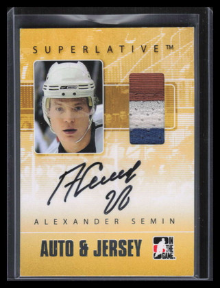 2009-10 ITG Superlative Autographs Silver AJAS Alexander Semin Patch Auto /50