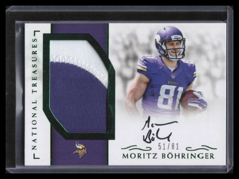 2016 Panini National Treasures Green Moritz Bohringer Rookie Patch Auto 51/81
