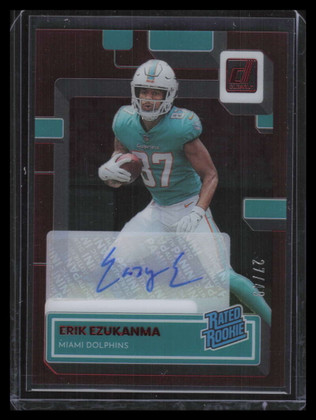 2022 Clearly Donruss Rated Autographs Red 89 Erik Ezukanma Rookie Auto 27/49