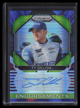 2020 Panini Prizm Endorsements Prizms Red and Blue Hyper Ty Dillon Auto 14/30