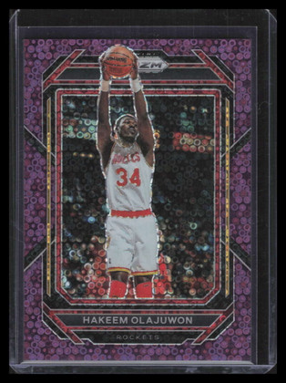2022-23 Panini Prizm Prizms Fast Break Purple 290 Hakeem Olajuwon 54/75