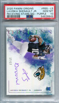 2020 Panini Origins Receiving Stars Purple Laviska Shenault RC Auto 17/17 PSA 10