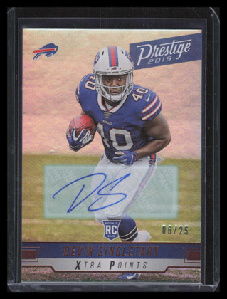 2019 Prestige Xtra Points Signature Bronze 207 Devin Singletary Rookie Auto 6/25