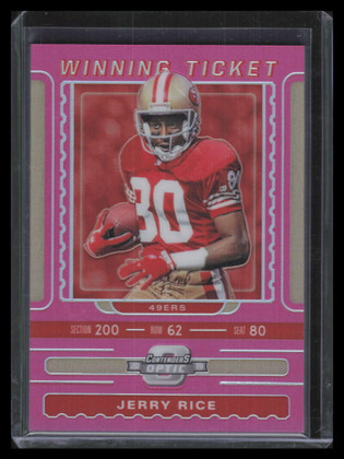 2019 Panini Contenders Optic Winning Tickets Pink 20 Jerry Rice 49/75