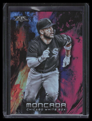 2018 Topps Fire Magenta 159 Yoan Moncada 14/25