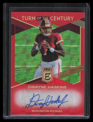 2019 Elite Turn of the Century Autographs Red 5 Dwayne Haskins Rookie Auto 57/75