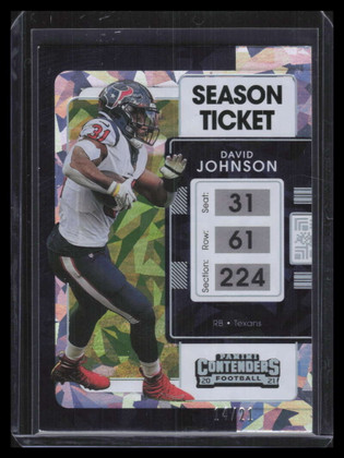 2021 Panini Contenders Cracked Ice 40 David Johnson 14/21
