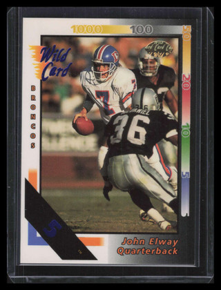 1992 Wild Card 5 Stripe 117 John Elway