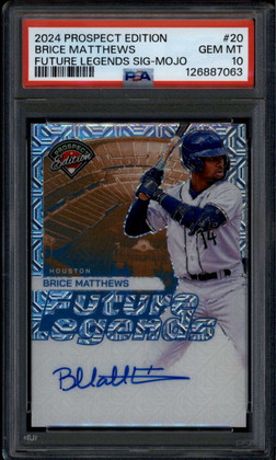 2024 Panini Prospect Future Legends Mojo 20 Brice Matthews RC Auto 17/25 PSA 10