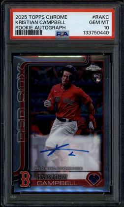 2025 Topps Chrome Rookie Autographs RAKC Kristian Campbell Rookie RC Auto PSA 10