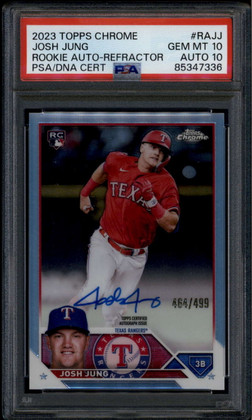 2023 Topps Chrome Rookie Autographs Refractor RAJJ Josh Jung RC Auto /499 PSA 10