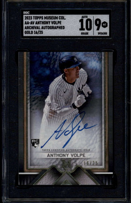 2023 Topps Museum Archival Autographs Anthony Volpe Rookie RC Auto /25 SGC 9 10
