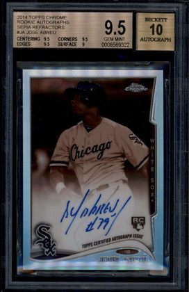 2014 Topps Chrome Autographs Sepia Refractor Jose Abreu RC Auto 26/75 BGS 9.5
