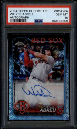 2024 Topps Chrome Logofractor Autographs Wilyer Abreu Rookie RC Auto PSA 10 GEM