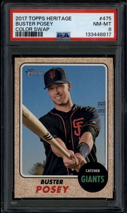 2017 Topps Heritage 475c Buster Posey Color Variation SP PSA 8 NM-MT