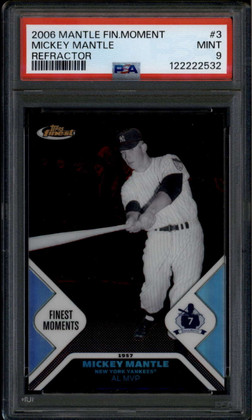 2006 Finest Mantle Moments mmfm3 Mickey Mantle 27/399 PSA 9 MINT