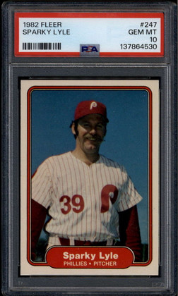 1982 Fleer 247 Sparky Lyle Psa 10 GEM MT