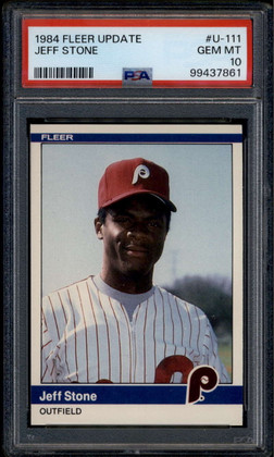 1984 Fleer Update u111 Jeff Stone XRC Rookie RC PSA 10 GEM MT