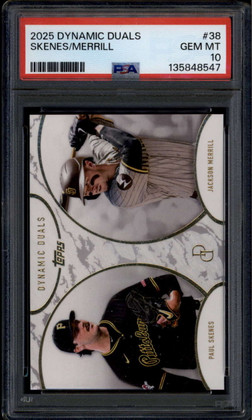 2025 Topps Dynamic Duals 38 Jackson Merrill Paul Skenes PSA 10 GEM MT